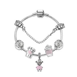 Fashion 17-21CM Charm Beads Bracelets Sweet Cute Girl Pendant Bracelet DIY Jewellery As Valentine's Day Gift