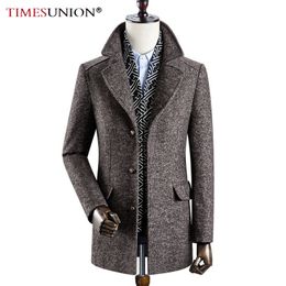 Winter Coat Men 60% Wool Lapel Thicked Trench Coat Men Grey Casual Mens Wool Coat High Quality Winter Long Jacket Men LJ201110