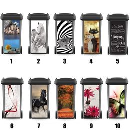 Custom Popular Wholesales Renew Rubbish Bin Sticker Wall Stickers Kitchen Decor Wallpaper Horses Lotus Autumn Creative Gift 201130