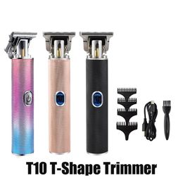 -T10 T-Form Zahnkörper Elektrische Trimmer Carving USB Schneidemaschine Weiß Aluminiumrohr Männer Frauen Haare Metall Clipper vs Kemei225s