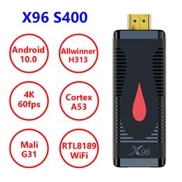 X96 S400 Android 10.0 Smart TV Box 4K Allwinner H313 Quad Core 2.4G RTL8189 WiFi Set TopBox Media Player LPDDR 32bit TVStick