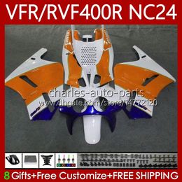 Fairings Kit For HONDA RVF VFR 400 VFR400 R 400RR 87-88 Body 78No.136 VFR400R RVF400R NC24 V4 RVF400 R 1987 1988 Blue orange VFR 400R VFR400RR 87 88 Motorcycle Bodywork
