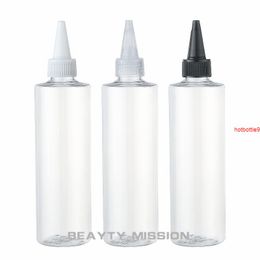 24 Pcs 250ML Clear Plastic Bottle Pointed Mouth Cap , 250CC Lotion / Jam Packaging Empty Cosmetic Containergood qualtity