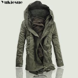 New Men Padded Parka Cotton Coat Winter Hooded Jacket Mens Fashion large size Coat Thick Warm Parkas Black army green 6XL 201104