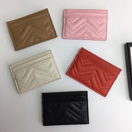 Simple fashion classic card clip card bags mini portable wallet gold standard quilted leather casual hand bag credit cards change key bagg