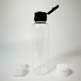 50pcs 100ml clear empty shampoo plastic travel bottles with flip top cap,refillable packaging PET