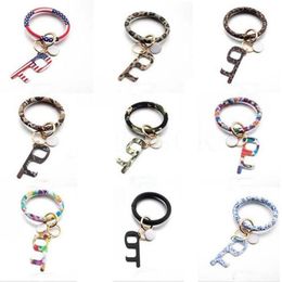 Bracelet Touchless Key Chain No Touch Elevator Door Hook Opener Contactless Bracelet Acrylic Key Ring Accessory Party Favor Gift EEC2752