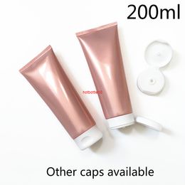 200g Pink Plastic Soft Bottle Empty 200ml Cosmetic Makeup Body Lotion Cream Container Shampoo Squeeze Tube Free Shippingshipping