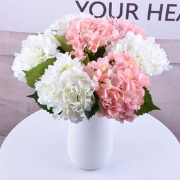 Party Supplies Artificial Hydrangea Flower Fake Silk Single Real Touch Hydrangeas for Wedding Centrepieces Home Flowers LLS592-WLL