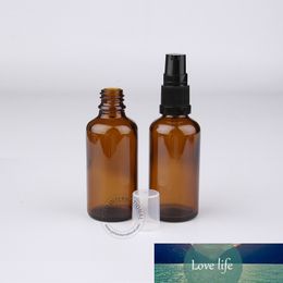 Wholesale DIY Essential Tools 50ml/50cc A++ Amber Essential Oil Bottle Lotion Pump Vials 2 Colours of Pump Free Shipping