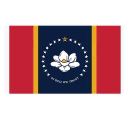 New Mississippi State Flag 3x5 FT Double Stitching Banner 90x150cm Party Gift 100D Polyester Printed Hot selling!