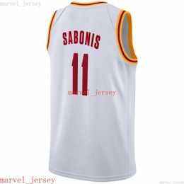 Custom Stitched Domantas Sabonis White Sponsor Patch Logo Swingman Jersey XS-6XL Mens Throwbacks Basketball jerseys Men Women Youth