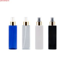 250ml x 25 White Clear Blue Black Plastic Bottles With Gold Aluminum-Plastic Sprayer Pump PET Refillable Container For Cosmeticshigh quatiy