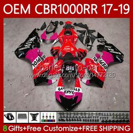 Bodywork +Tank For HONDA OEM CBR1000 CBR 1000 RR CC 1000CC CBR1000RR Repsol red 17 18 19 Body 75No.40 CBR 1000RR 2017 2018 2019 CBR1000CC 17-19 Injection Mold Fairing