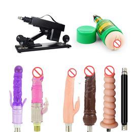 AKKAJJ Sex Furniture Adjustable Angle Control Thrusting Speed with 3XLR Connector Attachments Silicone Dildos