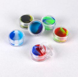 1000pcs Silicone container clear 3ml plastic dab wax storage jar shatter glass water pipes acrylic silicon jars SN6263