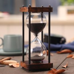 Other Clocks & Accessories 15 Minutes Hourglass Sand Timer For Kitchen School Modern Wooden Hour Glass Sandglass Clock Timers Home Decoratio