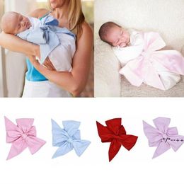 Newborn Swaddle Sash INS Baby Big Bow Sashes Infant Swaddle Blanket Plaid Sash Boys Girls Photography Accessories Boutique Blankets RRA12193