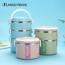 Stainless Steel Thermal Lunch Box Containers With Microwave Container Japanese Bento Lunch Box For Kids Fruits Food Containers T200710