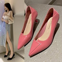 Kleidschuhe Damen High Heels, Komfortables und modisches koreanisches Stil Solide Farbe Spitz-Spitze Stilettos