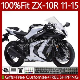 Injection Fairings For KAWASAKI NINJA ZX 10 R 1000 CC ZX1000 C 11-15 101No.36 ZX Gloss White 10R 1000CC ZX-10R ZX10R 11 12 13 14 15 ZX-1000 2011 2012 2013 2014 2015 OEM body