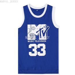 cheap custom Will Smith # 33 MTV music TV blue basketball jersey XS-5XL NCAA