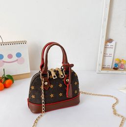Shell Handbag Fashion Children Kids Printed Pu Leather Chain Girls Single Shoulder Women Mini Lipstick Handbag