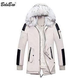 BOLUBAO Winter Brand New Men Parkas Men's Fashion Casual Thick Warm Parka Male Comfortable Fur Collar Hooded Parka Coat 201114