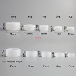 high qualtity100pcs Empty Portable 5G 10G 20G 30G 50G 100G white PE Jar For Cosmetic Container 10cc Skin Care Bottle