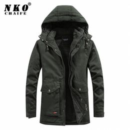 CHAIFENKO Winter Fleece Warm Casual Jacket Windproof Thick Hooded Windbreaker Coat Fashion Outdoor Men Parkas 201114