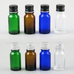 20 x Small 10ml clear amber essential oil glass bottle with orifice reducer & screw cap bottles cosmetic container