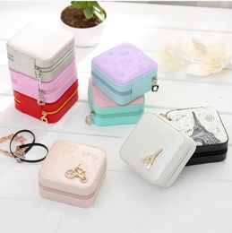Mini Jewelry Boxes Earrings Necklace Rings Storage Box PU Leather Jewelry Storage Case Travel Jewelry Box Necklace Organizer LSK1855