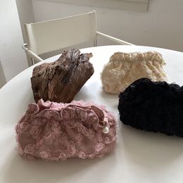 Three-dimensional Petals Cosmetic Bag Women Luxury Party Handbag Toiletries Organiser Pouch Teens Girls Kawaii Lace Purse Lady