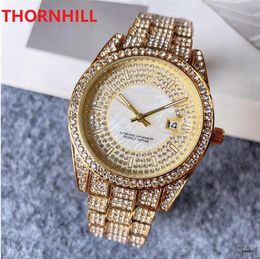 high quality diamonds ring watches 40mm japan quartz movement men women full stainless steel sapphire glass Couples Style Classic Wristwatches reloj de lujo