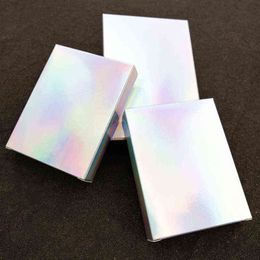 50 Pcs Holographic Gift Party Paper Box Laser Card Case Cartons Gift Boxes Cosmetics Package Deluxe Kraft Paper gift box H1231