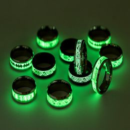 New Domineering Cool Stylish Multi-pattern Dragons Trend of Stainless Steel Titanium Fluorescent Ring Men and Women linkA