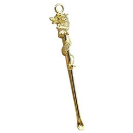Smoking Gold Silver Dragon Phoenix Handpipes Dabber Nails Tip Straw Wax Oil Rigs Spoon Shovel Snuff Snorter Sniffer Dry Herb Tobacco Cigarette Bong Hookah Holder