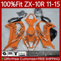 Injection Fairings For KAWASAKI NINJA ZX 10 R 1000 CC ZX1000 C 11-15 101No.60 ZX 10R 1000CC Orange&Flames ZX-10R ZX10R 11 12 13 14 15 ZX-1000 2011 2012 2013 2014 2015 OEM body