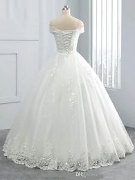 2021 Stunning V-Neck Winter Lace Wedding Dresses Appliques Plus Size Off the Shoulder Ball Gown Custom Vestido de novia Formal Bri226n