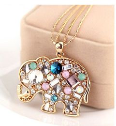 Statement Maxi Necklace Alloy Necklace Chain Pendant Collar Enamel Jewellery Elephant Necklaces