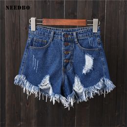 NEEDBO Shorts Jeans Summer Women Denim Shorts High Waist Casual Short Femme Plus Size 6XL Hole Sexy Ladies Hot Short Pants Mujer LJ200815