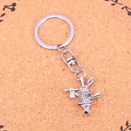Fashion Keychain 27*23*7mm 3D horn bunny rabbit Pendants DIY Jewelry Car Key Chain Ring Holder Souvenir For Gift