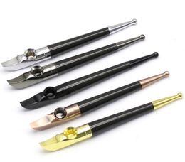 Brass Material Metal Ball Knife Shaped Pipe Tobacco Smoking Cigarette Hand Holder Philtre Pipes Tool Accessories Oil Rig Mesh