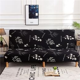 Spandex fabric Armless Sofa Bed Cover Universal size slipcovers stretch covers cheap Couch Protector Elastic bench Futon Cover 201222