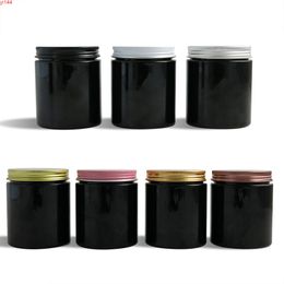 20 x 250g Refillable Travel Empty Black Cream Cosmetic Jar 250cc 8.3oz PET Container Make Up Tools Aluminum Lid With PE Padgood qualtity