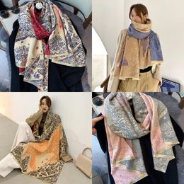 2020 Luxury Brands Winter Warm Scarf for Women Cashmere Pashmina Shawls Wraps Thick Horse Print Blanket Scarves Female J1215