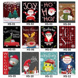 30*45cm Christmas Garden Flag Xmas printing courtyard Christmas flag Banner Flags outdoor party festival decor props SN1705