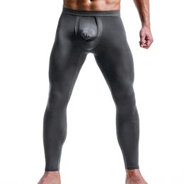 Johns New Long Men Thermal Underwear Male Underpants Leggings Stripe Print Open Tights Compression Sweat Pants Solid 285