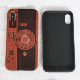 Camera Creative Wooden Mobile Phone Cases For Iphone X XR XS MAX 11 12 mini OEM Design Wood Bumper Cover Shockproof