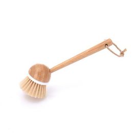 Wood brush long handle pot brushs washing dishes kitchens supplies cleanings home kitchen cleaning tools